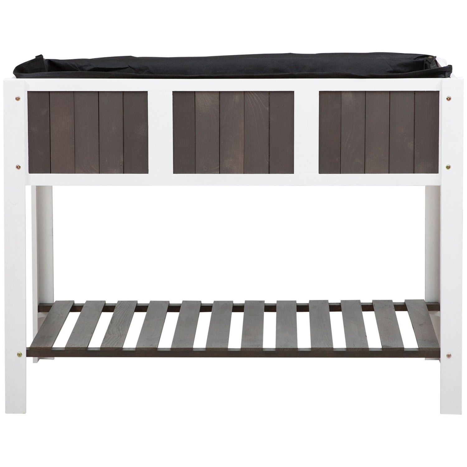 White Wooden 2 Level Elevated Raised Garden Planter Bed - Tampa Home & Garden Store