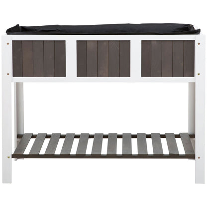 White Wooden 2 Level Elevated Raised Garden Planter Bed - Tampa Home & Garden Store