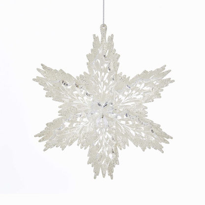 White and Clear Snowflake Ornament - Tampa Home & Garden Store