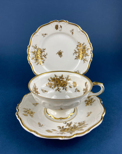 White and Gold Cup and Saucer. Paragon Porcelain, By Appointment to Her Majesty the Queen Potters. Dining Room Cabinet Display. - Tampa Home & Garden Store