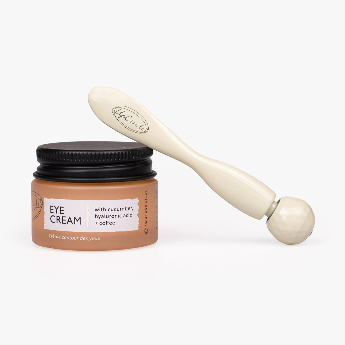 Eye cream jar & spatula by UpCircle Merry Bright Eyes Gift Set with cucumber & coffee on Tampa Home & Garden Store
