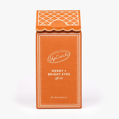 Merry + Bright Eyes Gift Set by UpCircle, orange packaging with white decorative borders on Tampa Home & Garden Store
