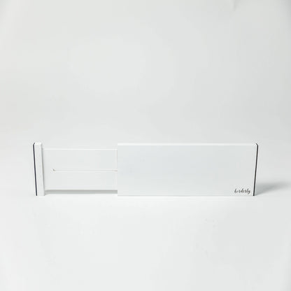 Bamboo Expandable Drawer Dividers White by Horderly in packaging with logo on Tampa Home & Garden Store