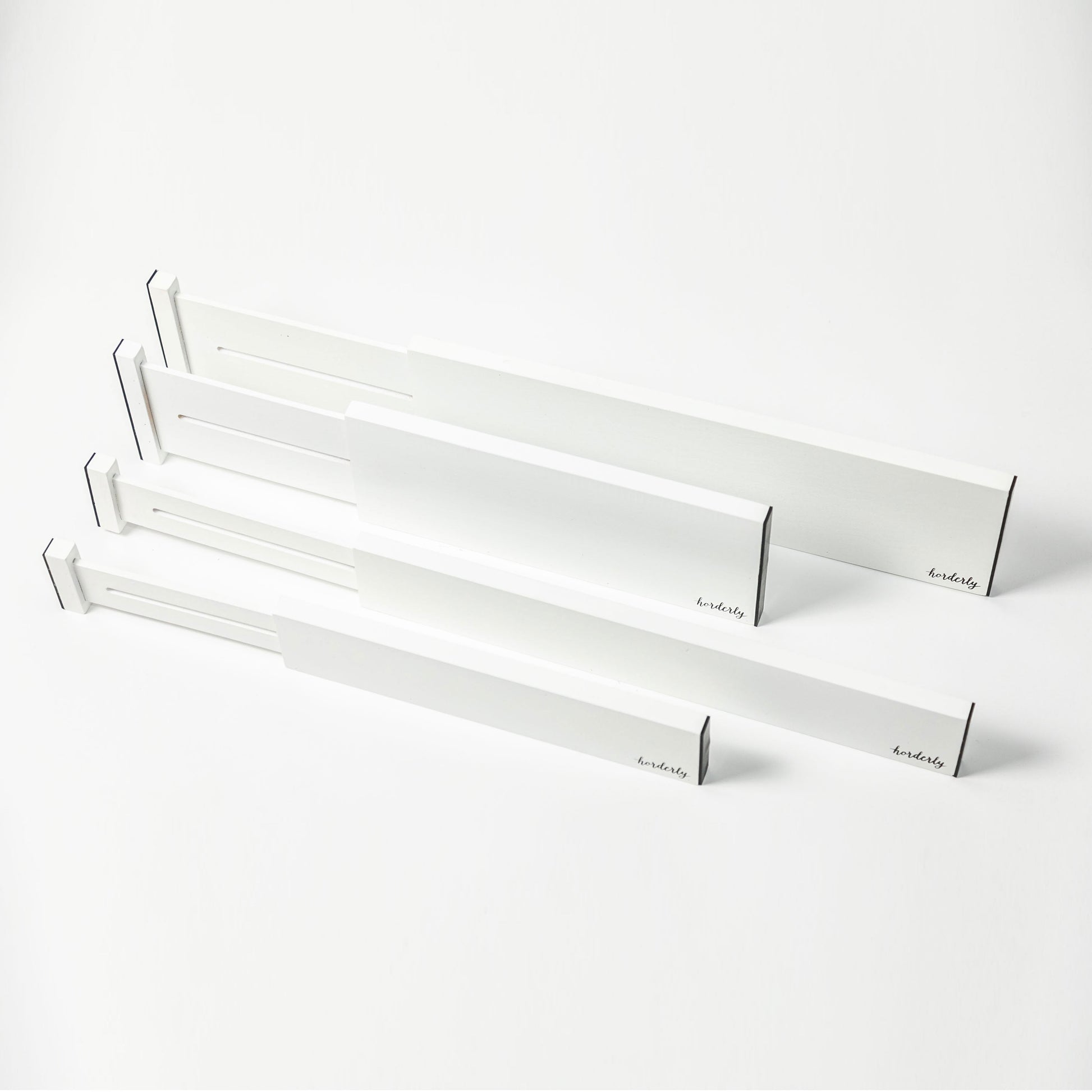 Bamboo Expandable Drawer Dividers – White by Horderly, set of multiple pieces on Tampa Home & Garden Store