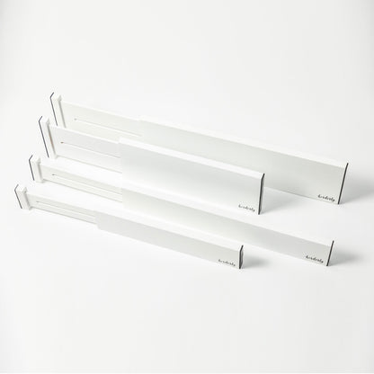 Bamboo Expandable Drawer Dividers – White by Horderly, set of multiple pieces on Tampa Home & Garden Store