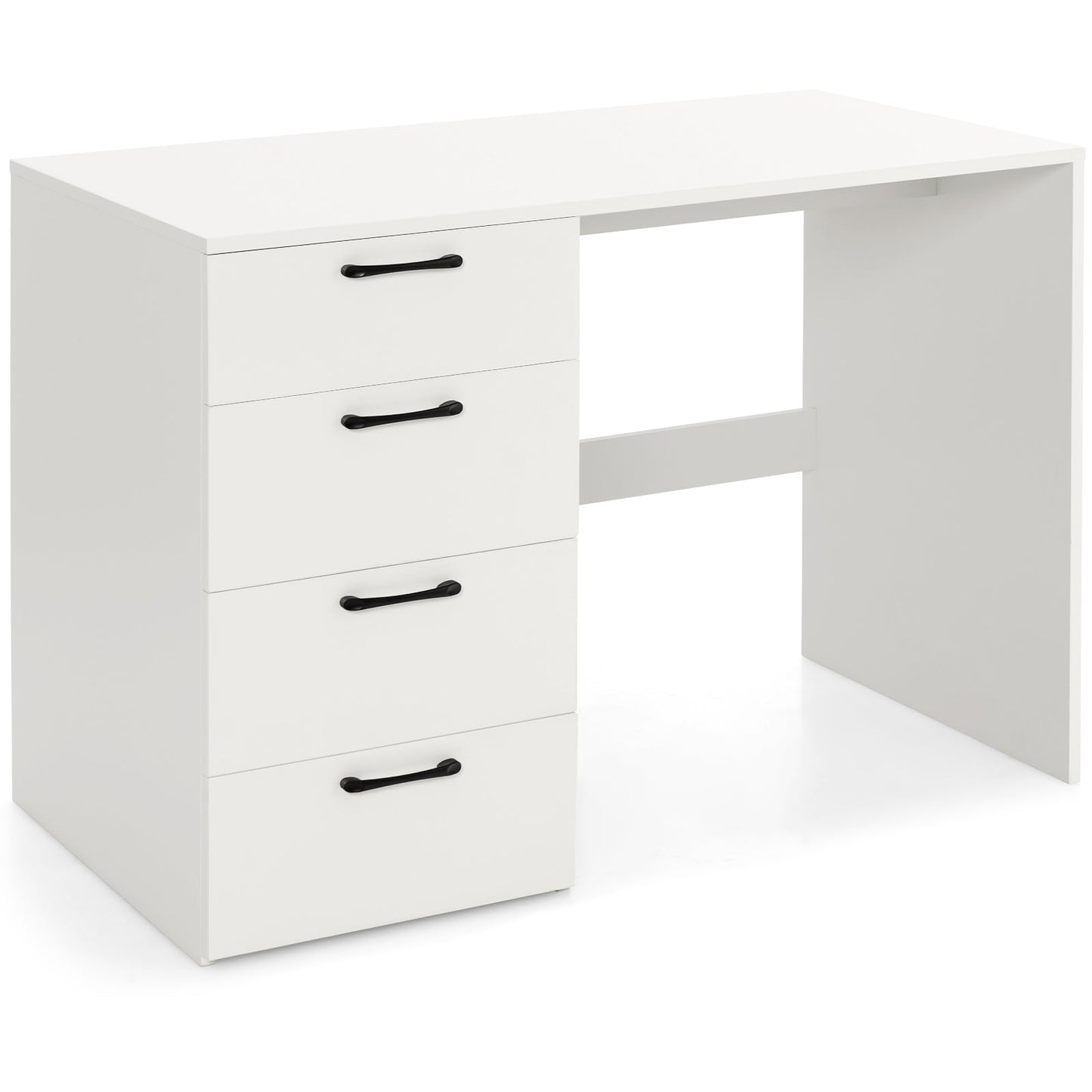 Escritorio para computadora de 43.5 pulgadas con 4 cajones grandes - Blanco
