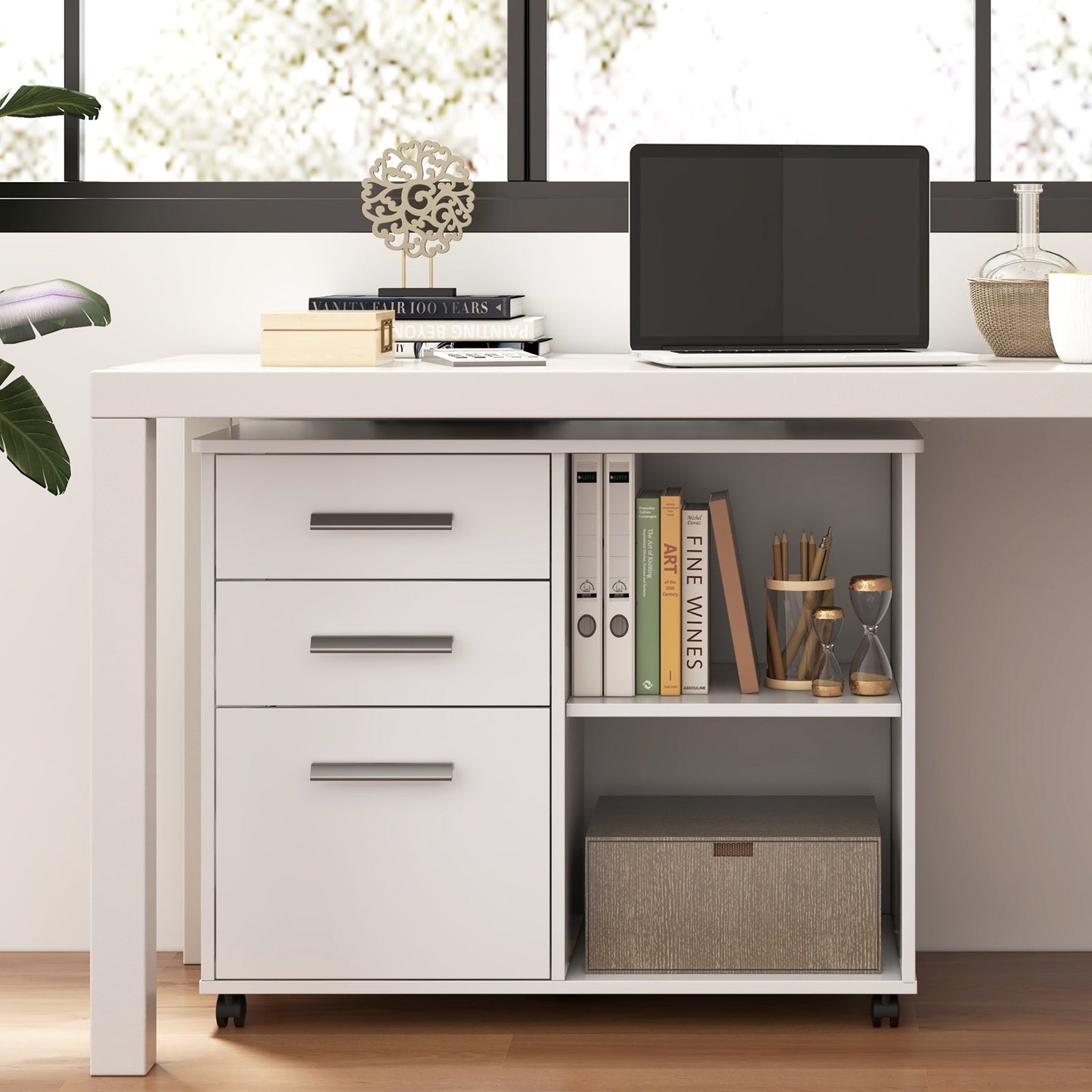 3-Drawer Mobile Lateral File Cabinet Printer Stand