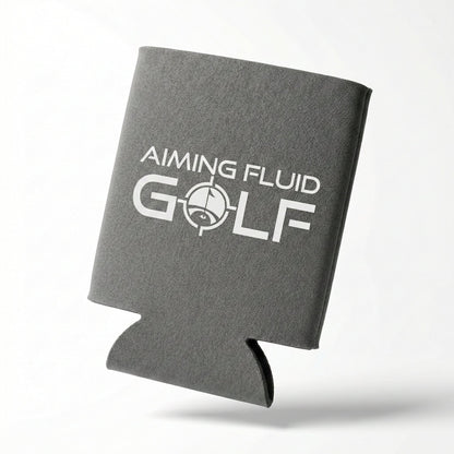 Brewski Koozie gray neoprene golf sleeve with Aiming Fluid Golf logo on Tampa Home & Garden Store