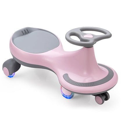 Wiggle Car Ride-on Toy with Flashing Wheels-Blue