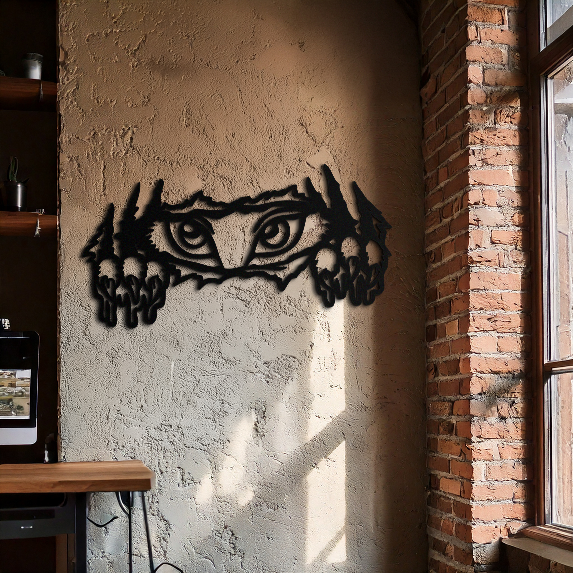 Wild Claws and Eyes Metal Wall Art – Fierce Animal Scratch Silhouette Design- KAF707 - Tampa Home & Garden Store
