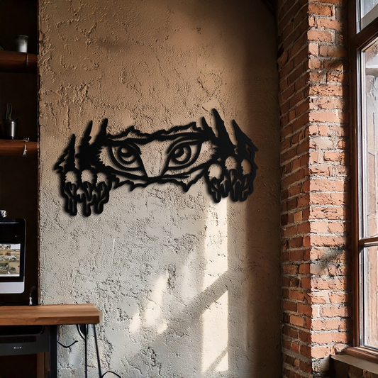Wild Claws and Eyes Metal Wall Art – Fierce Animal Scratch Silhouette Design- KAF707 - Tampa Home & Garden Store