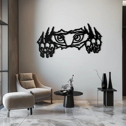 Wild Claws and Eyes Metal Wall Art Silhouette by Enova Art in black metal on Tampa Home & Garden Store