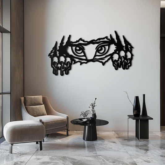 Wild Claws and Eyes Metal Wall Art – Fierce Animal Scratch Silhouette Design- KAF707 - Tampa Home & Garden Store