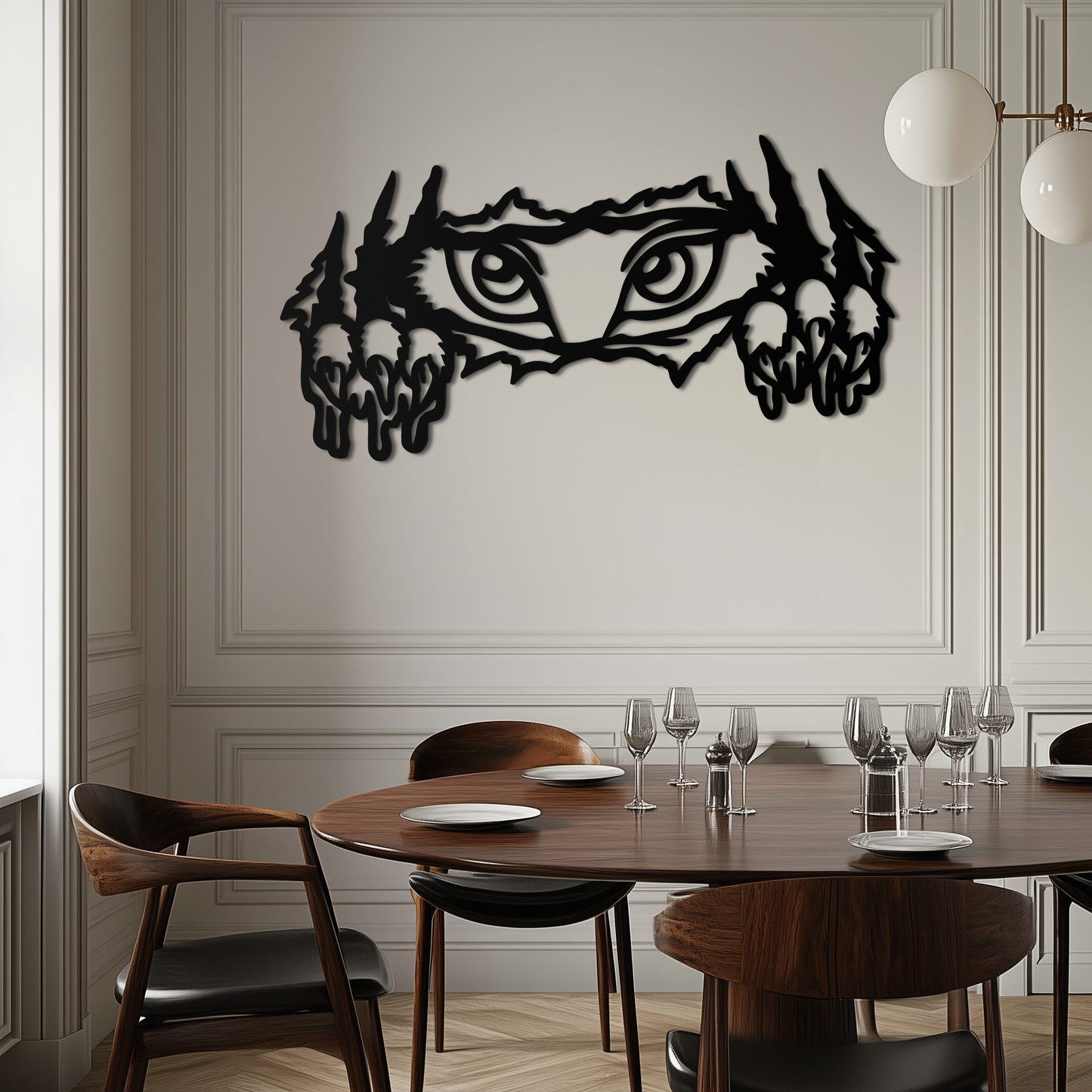 Wild Claws and Eyes Metal Wall Art – Fierce Animal Scratch Silhouette Design- KAF707 - Tampa Home & Garden Store
