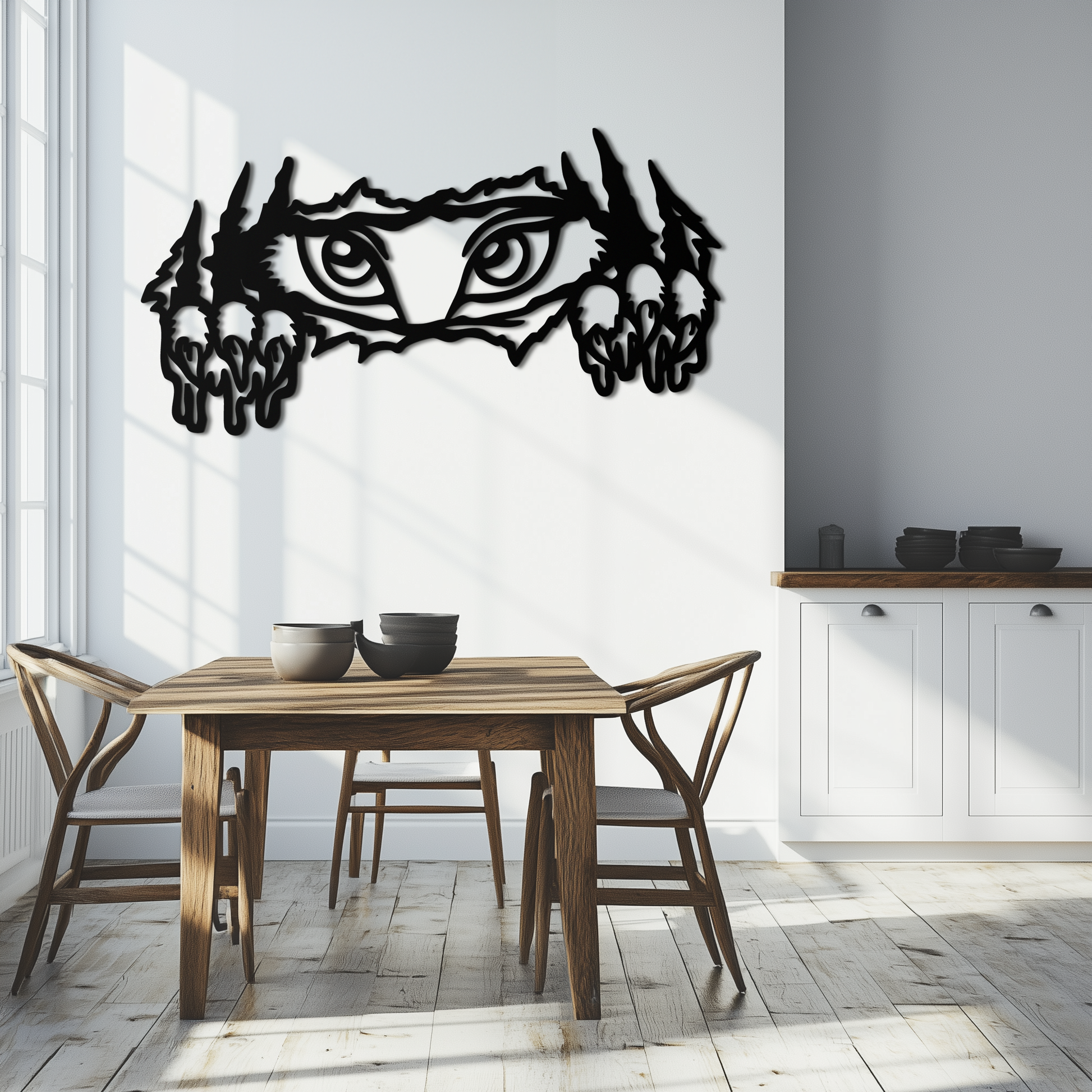 Wild Claws and Eyes Metal Wall Art – Fierce Animal Scratch Silhouette Design- KAF707 - Tampa Home & Garden Store