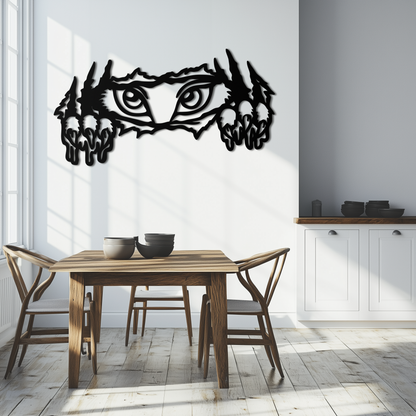 Wild Claws and Eyes Metal Wall Art – Fierce Animal Scratch Silhouette Design- KAF707 - Tampa Home & Garden Store