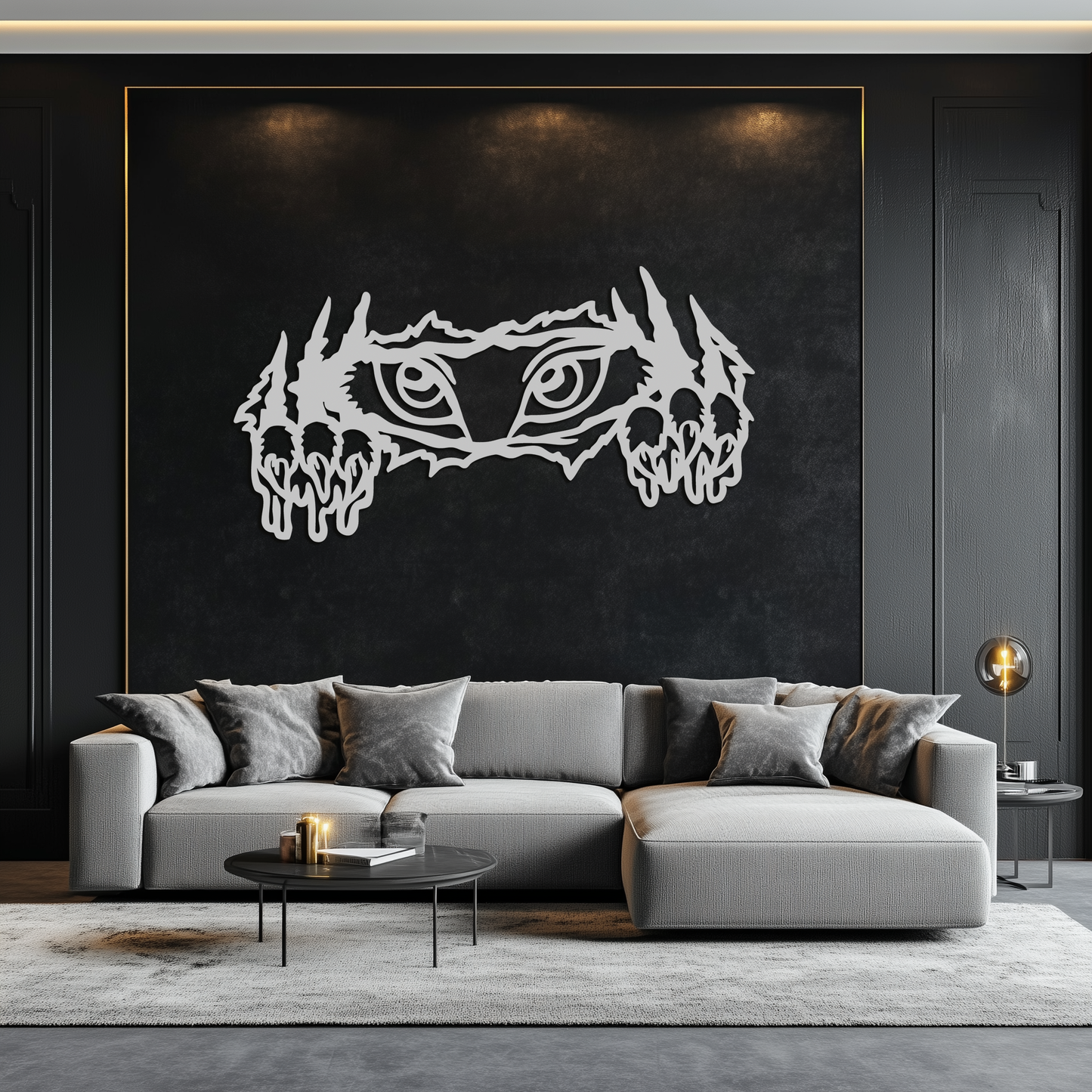 Wild Claws and Eyes Metal Wall Art – Fierce Animal Scratch Silhouette Design- KAF707 - Tampa Home & Garden Store