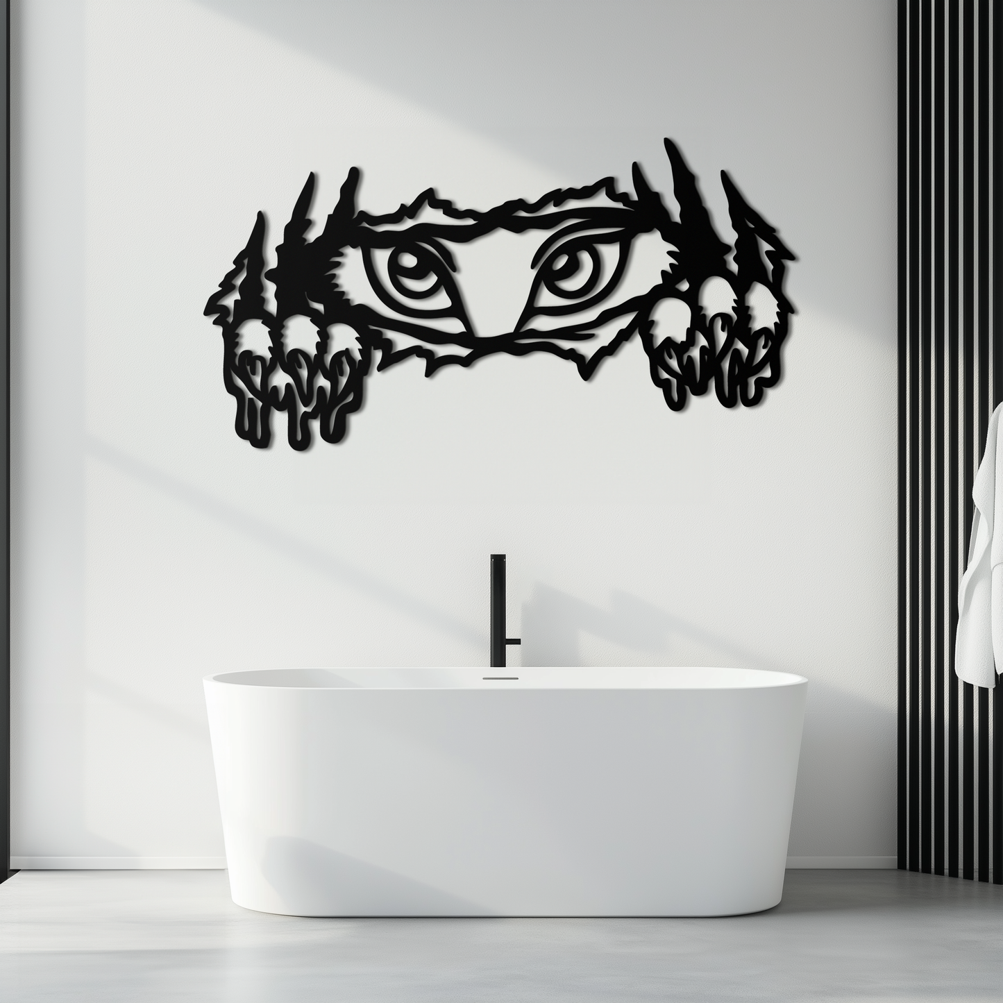 Wild Claws and Eyes Metal Wall Art – Fierce Animal Scratch Silhouette Design- KAF707 - Tampa Home & Garden Store
