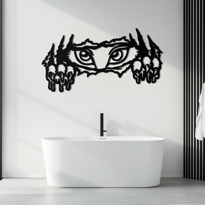 Wild Claws and Eyes Metal Wall Art – Fierce Animal Scratch Silhouette Design- KAF707 - Tampa Home & Garden Store