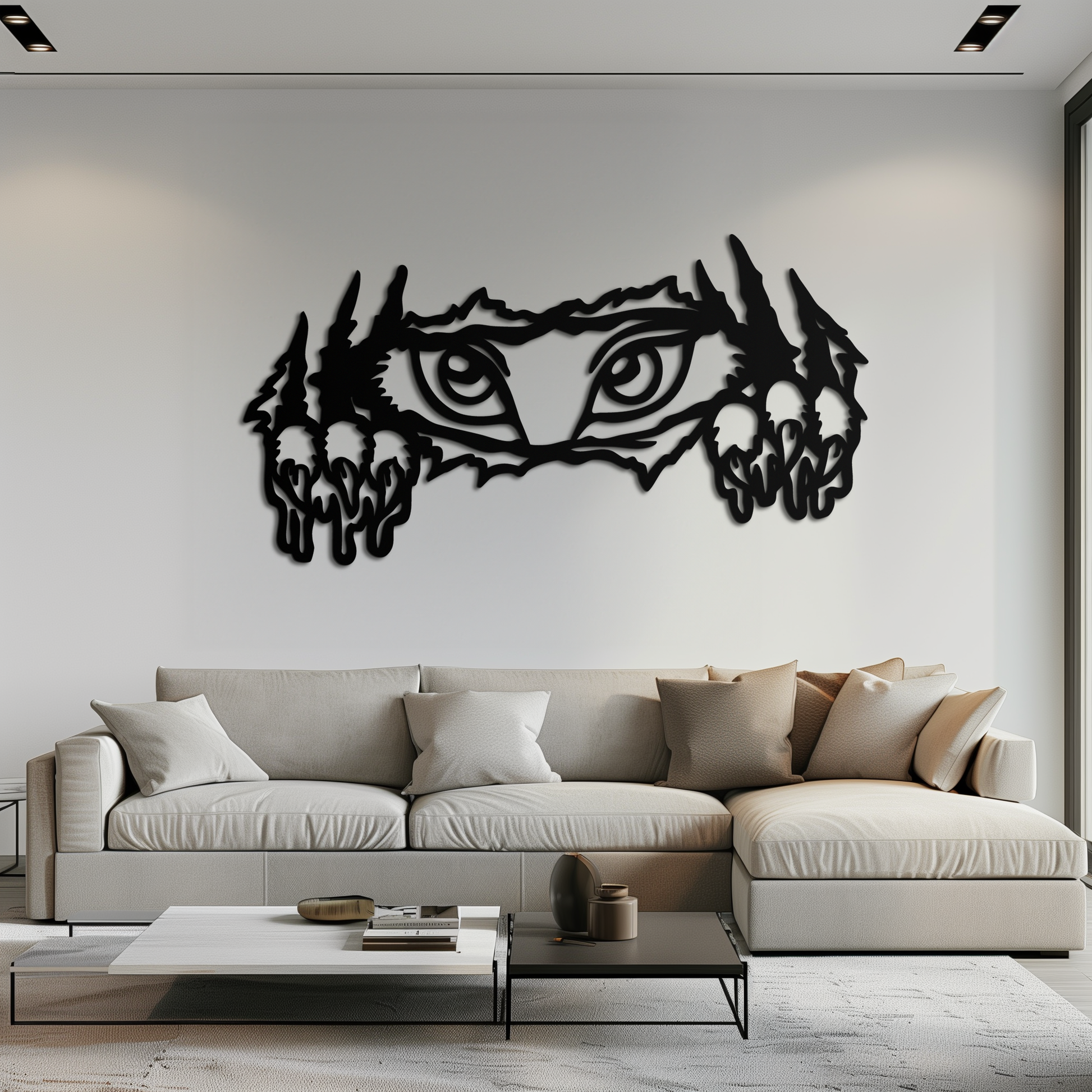 Wild Claws and Eyes Metal Wall Art – Fierce Animal Scratch Silhouette Design- KAF707 - Tampa Home & Garden Store