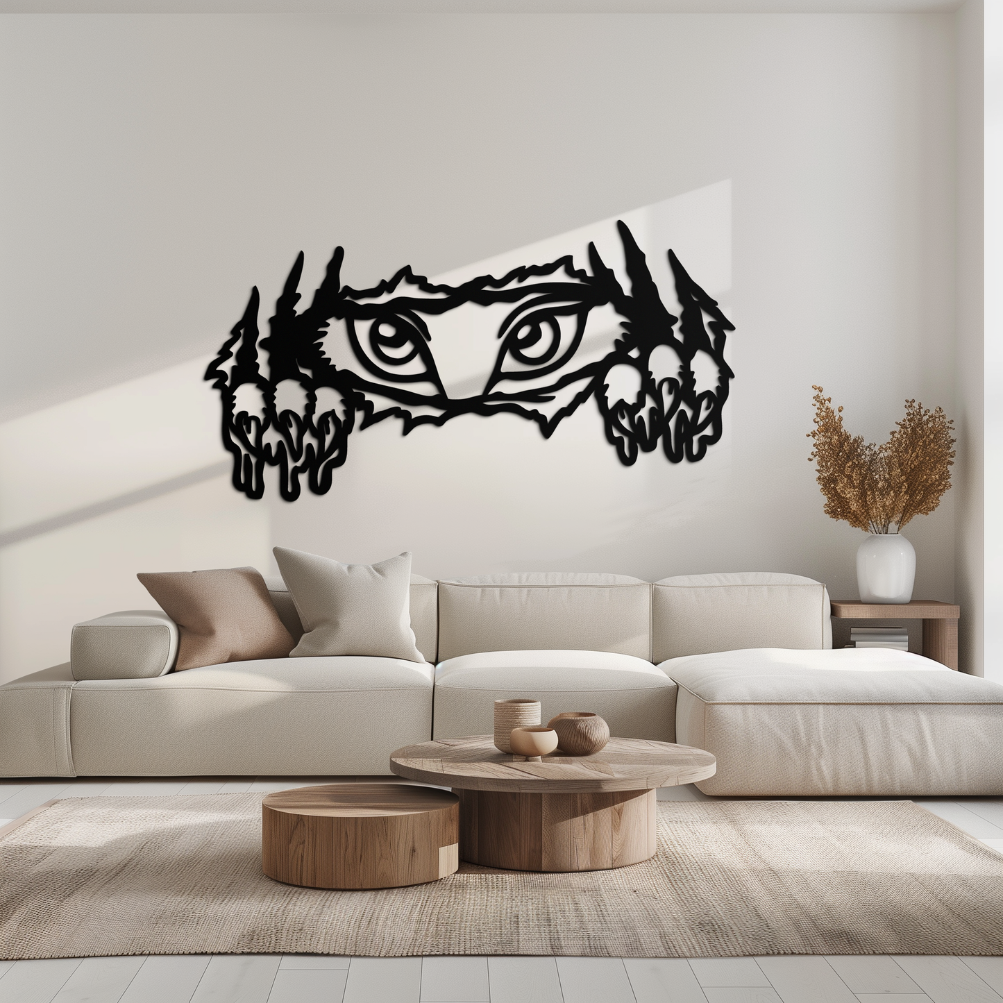 Wild Claws and Eyes Metal Wall Art – Fierce Animal Scratch Silhouette Design- KAF707 - Tampa Home & Garden Store