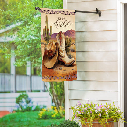 Wild West Suede House Flag - Tampa Home & Garden Store