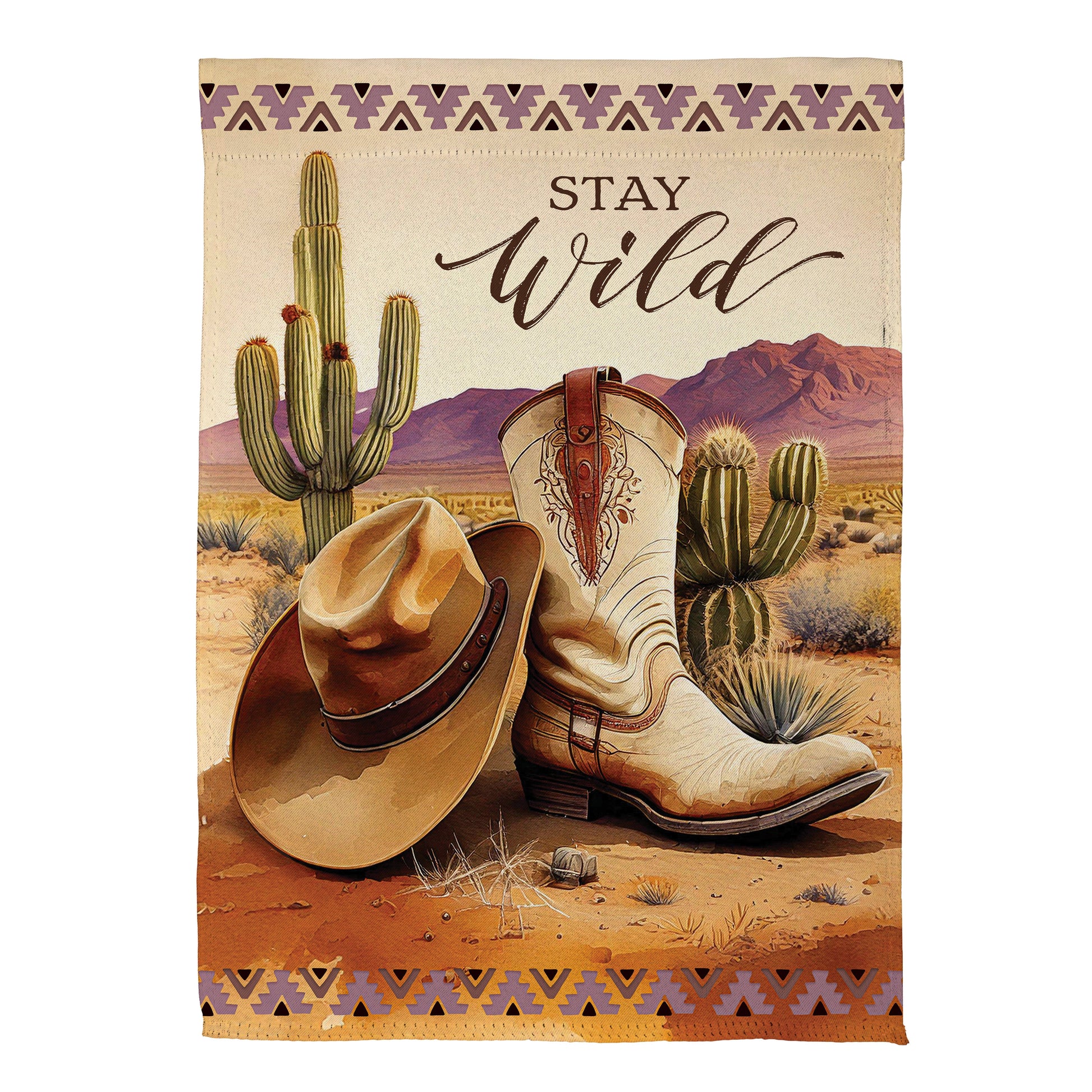 Wild West Suede House Flag - Tampa Home & Garden Store