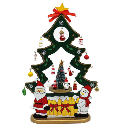 Wind Up Musical Santa and Snowman Decorative Tree - Tampa Home & Garden Store