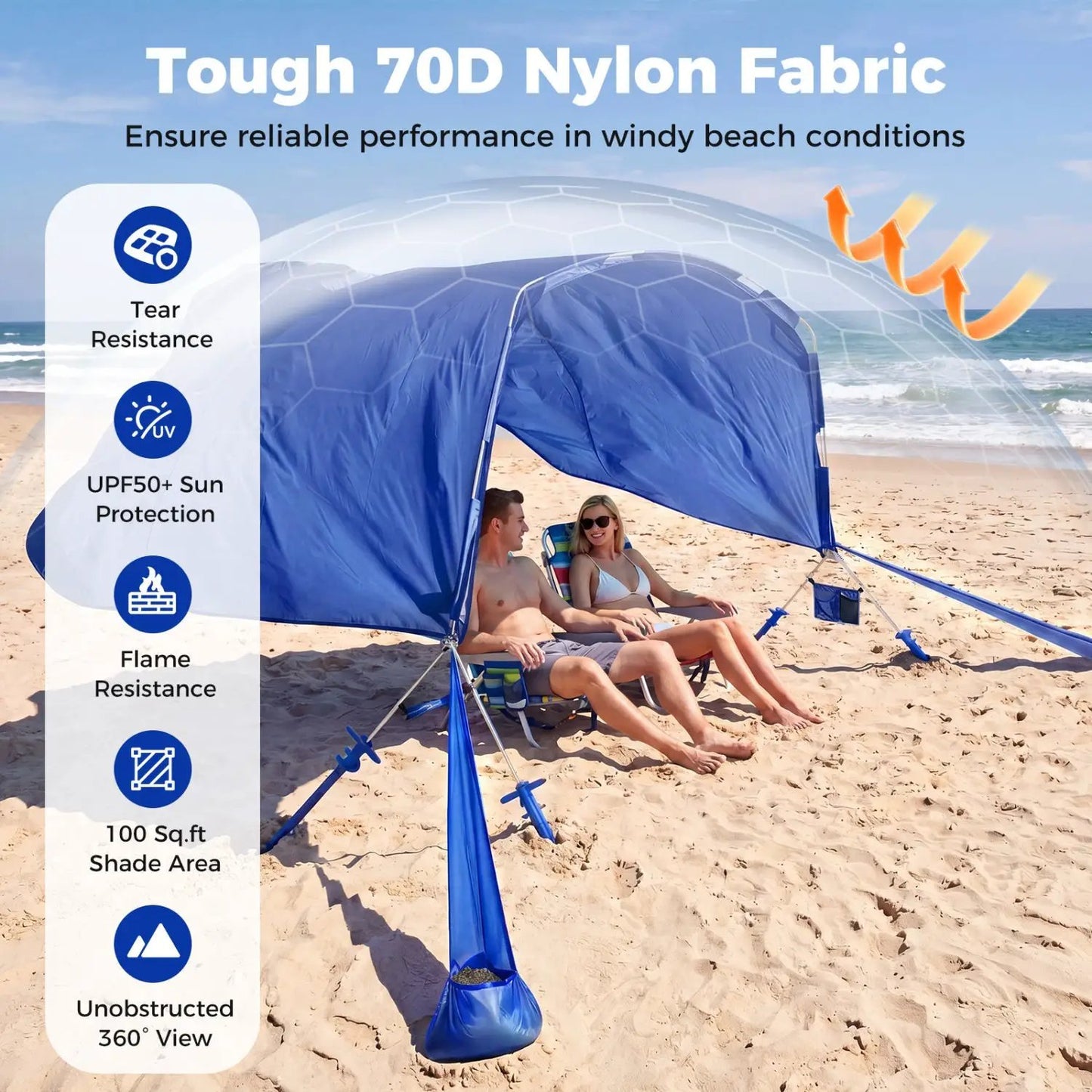 Wind Powered Beach Tent Portable Sun Shelter