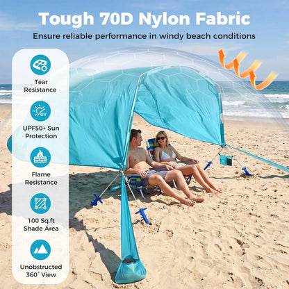 Wind Powered Beach Tent Portable Sun Shelter