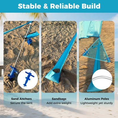 Wind Powered Beach Tent Portable Sun Shelter