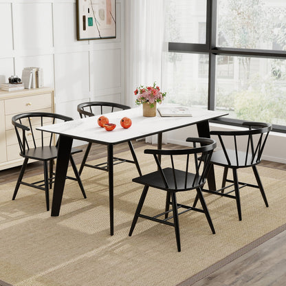 Windsor dining chairs set of 4 black with mid-century curved backs on Tampa Home & Garden Store
