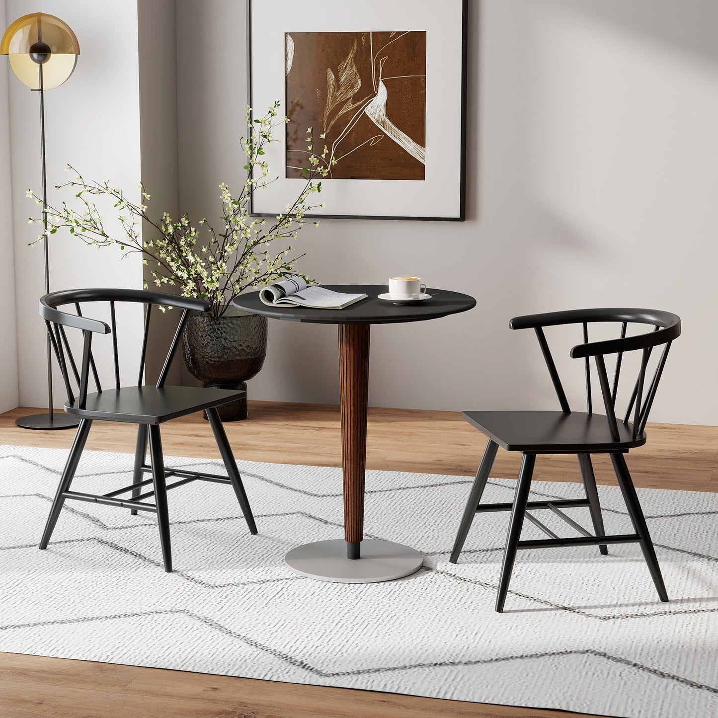 Windsor dining chair set of 4, mid-century modern black kitchen chairs by DirectDeals on Tampa Home & Garden Store