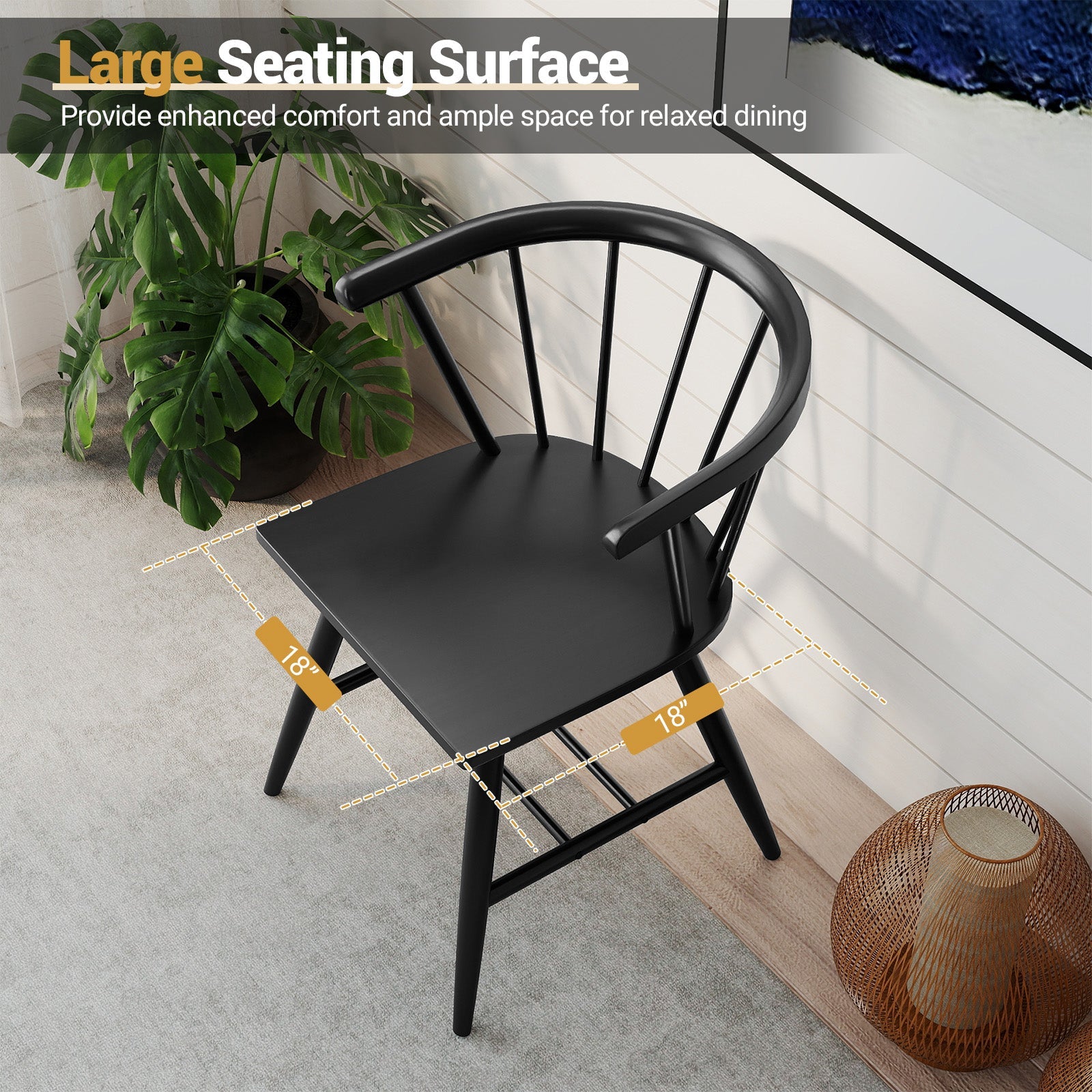 Windsor dining chairs set of 4, black, DirectDeals mid-century modern kitchen chairs on Tampa Home & Garden Store