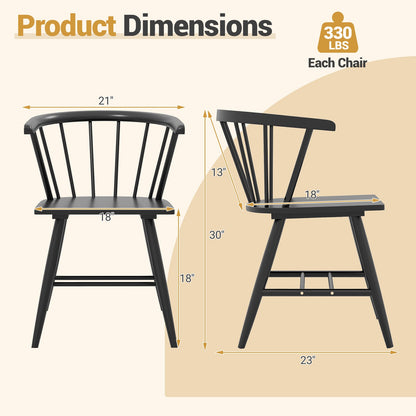 DirectDeals Windsor dining chair set of 4, black mid-century modern kitchen chairs on Tampa Home & Garden Store