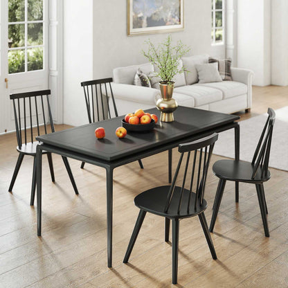 Windsor dining chairs set of 4 with solid rubber wood frame in black DirectDeals on Tampa Home & Garden Store