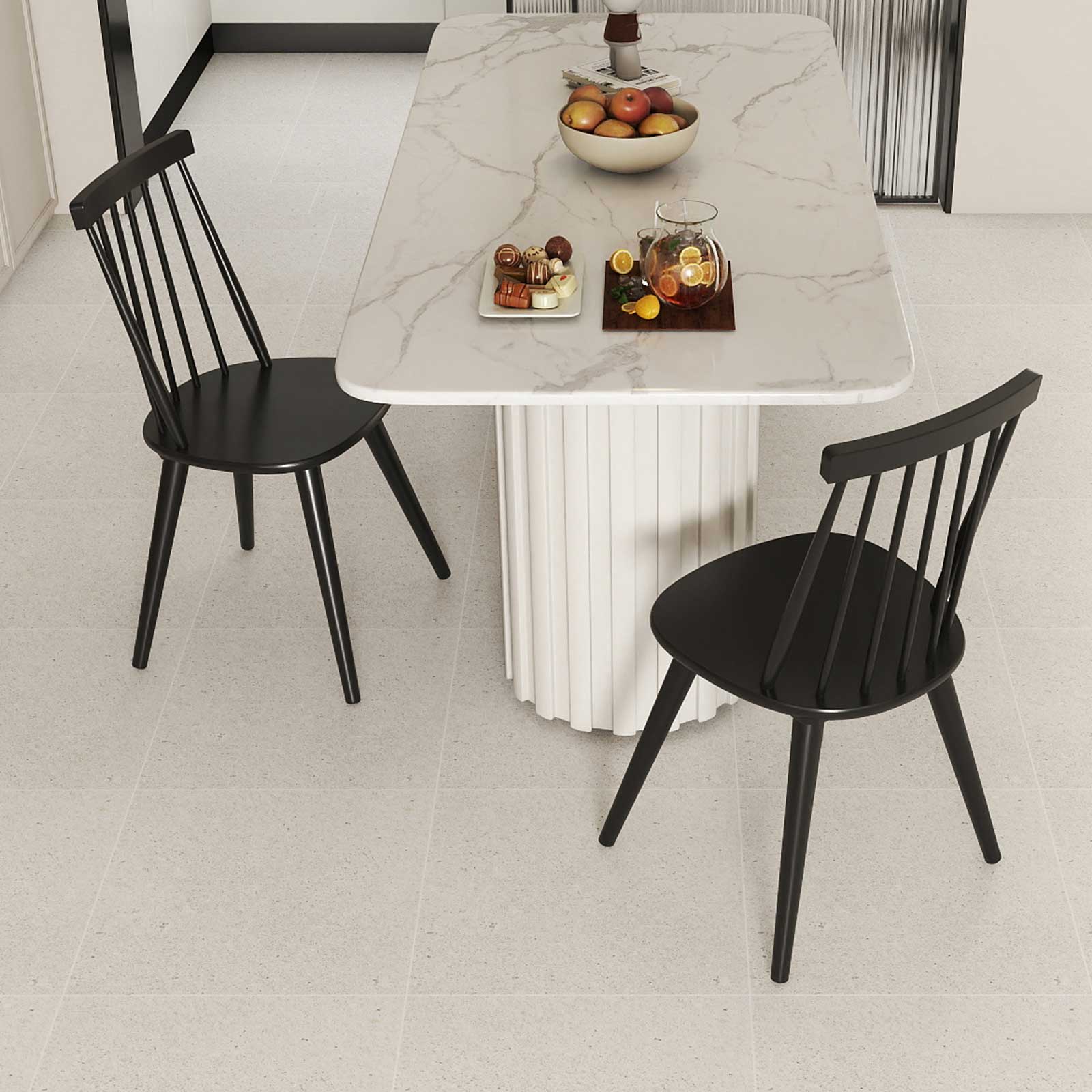 Windsor dining chair set of 4 with black solid rubber wood frame DirectDeals kitchen chairs on Tampa Home & Garden Store