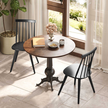 Windsor dining chairs set of 4 in black with solid rubber wood frame on Tampa Home & Garden Store