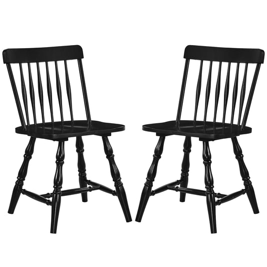 Windsor Dining Chairs Set of 2 with Curved Back