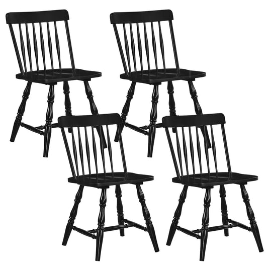 Windsor Dining Chairs Set of 4 with Curved Back