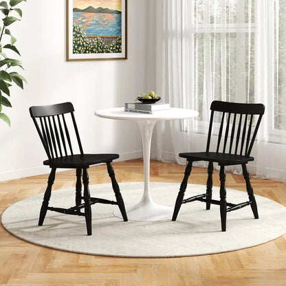 Windsor Dining Chairs Set of 4 with Curved Back