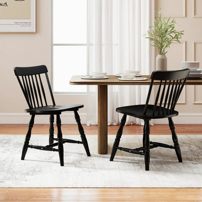 Windsor Dining Chairs Set of 4 with Curved Back