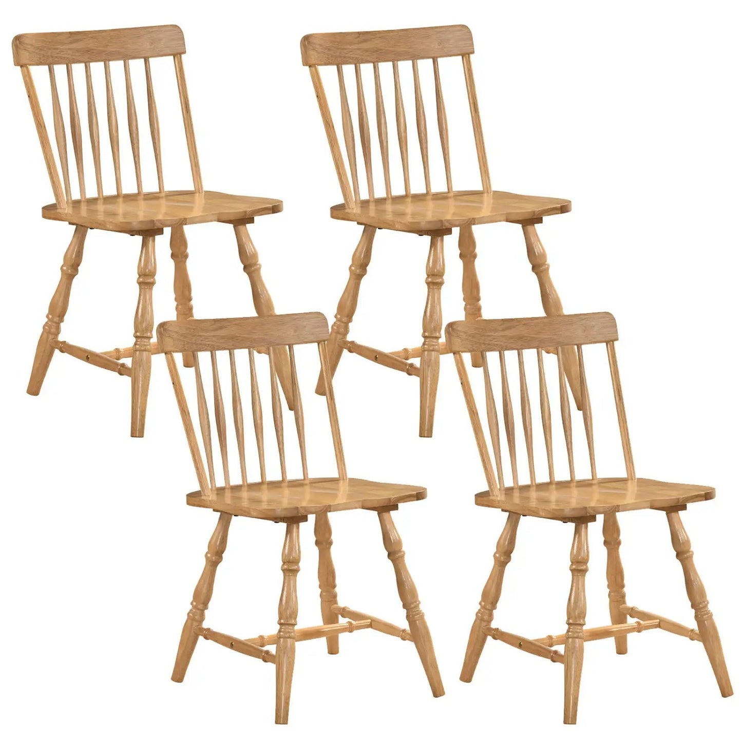 Windsor Dining Chairs Set of 4 with Curved Back