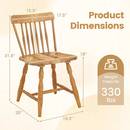 Windsor Dining Chairs Set of 4 with Curved Back