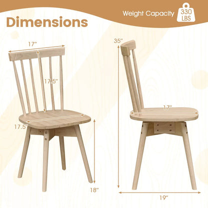 Windsor Dining Chairs Set of 2 with Swivel Seat