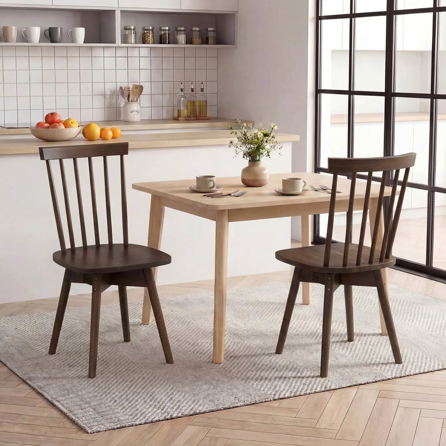 Windsor Dining Chairs Set of 2 with Swivel Seat