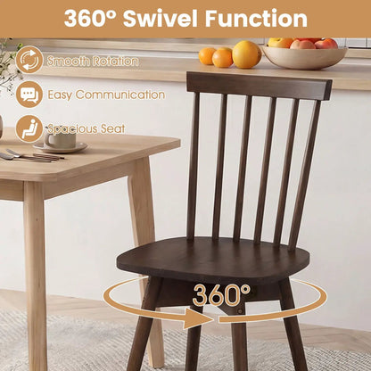 Windsor Dining Chairs Set of 2 with Swivel Seat