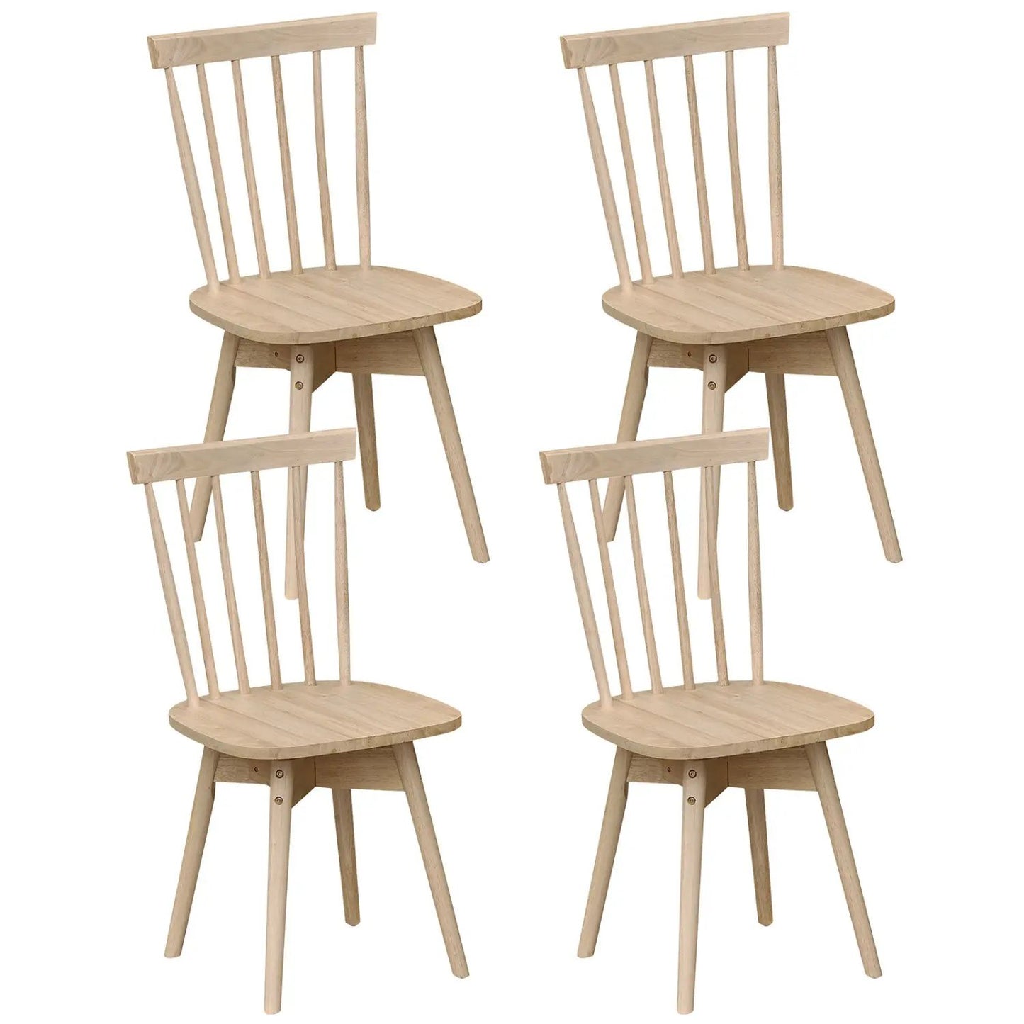 Windsor Dining Chairs Set of 4 with Swivel Seats
