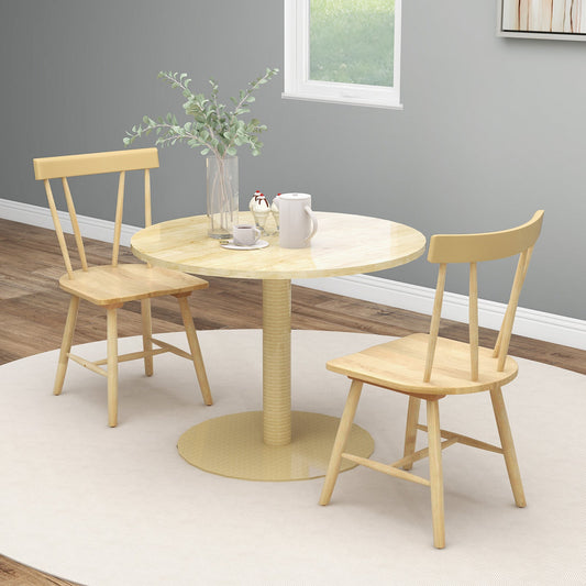 Sillas Windsor sin reposabrazos con estructura de madera maciza de caucho - Natural