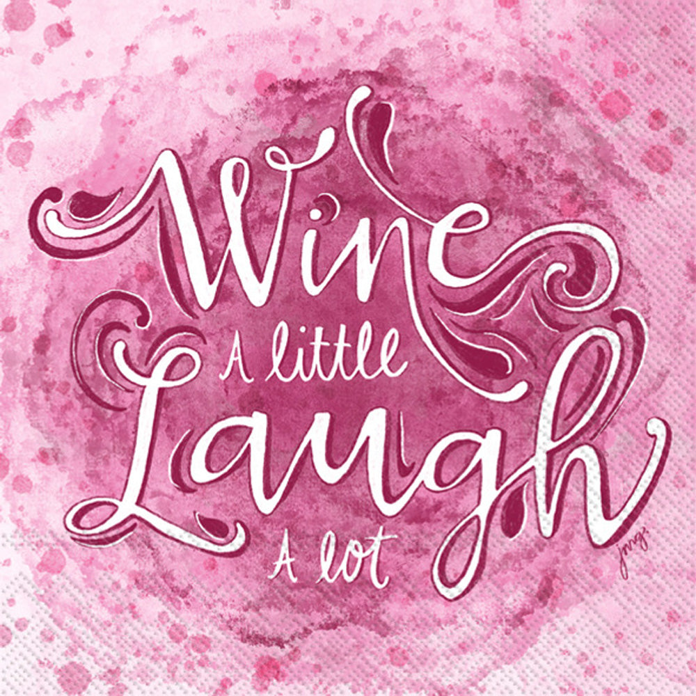 Wine And  Laugh - Cocktail Napkin - Tampa Home & Garden Store